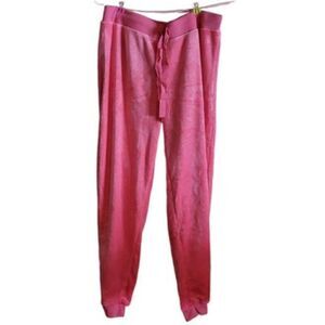 Women's Plush Pajama Jogger Pant Fuchsia Velour Size XL